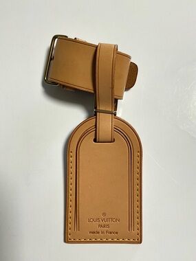 Louis Vuitton Tan Leather Luggage Tag